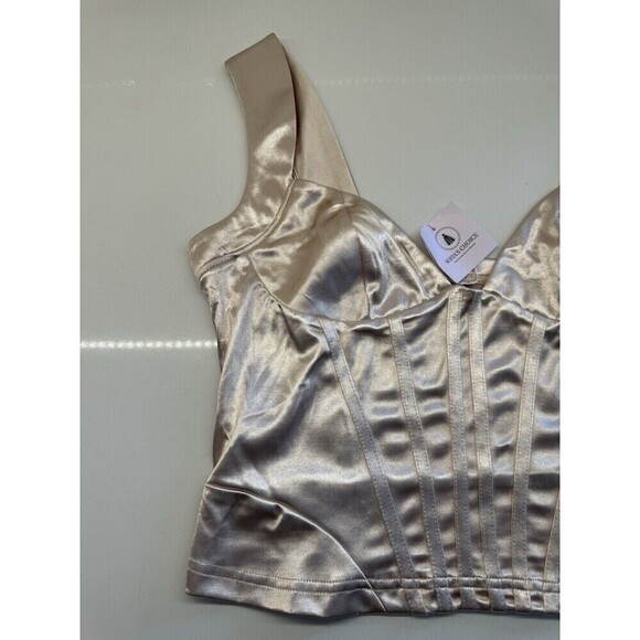 Women's Satin corset style top Summer Camisole Sleeveless silky size Large - Picture 3 of 10
